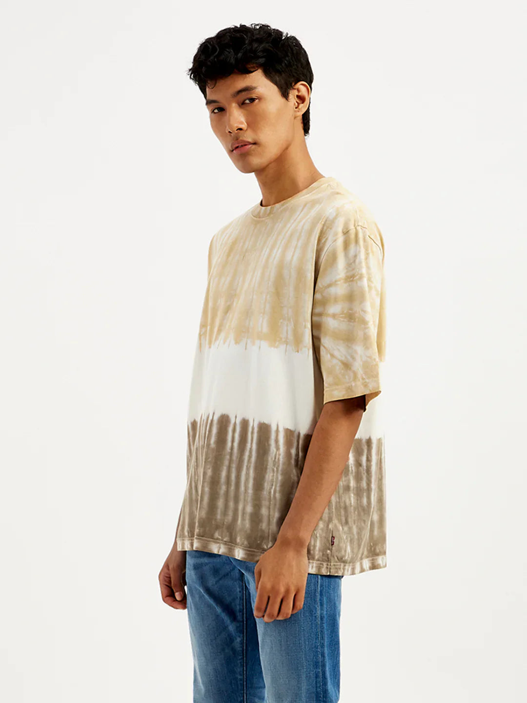 Men’s Casual Tie-Dye Print Loose Fit Half Sleeve T-Shirt