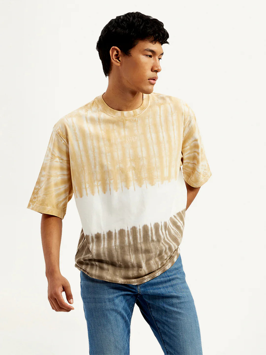 Men’s Casual Tie-Dye Print Loose Fit Half Sleeve T-Shirt
