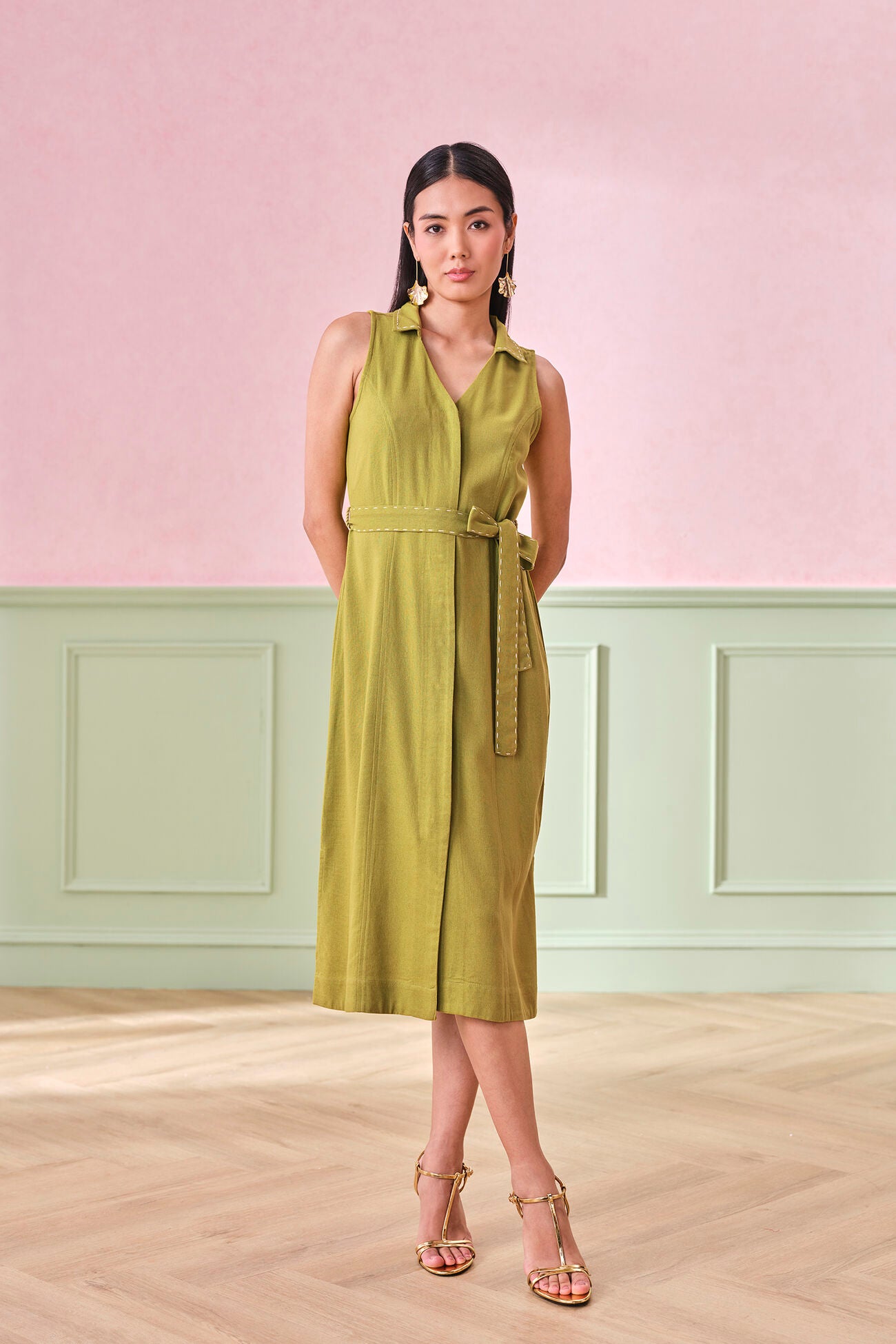 Brooklyn Oasis Dress for Women Elegant Midi Dress with Flowy Silhouette for Casual and Semi Formal Occasions