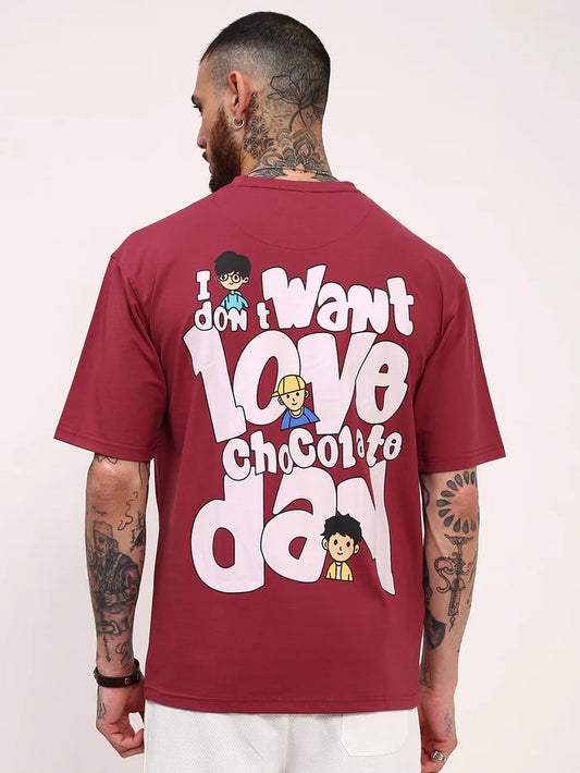 Mens Pink Graphic Printed Casual T Shirt with Relaxed Fit and Streetwear Style