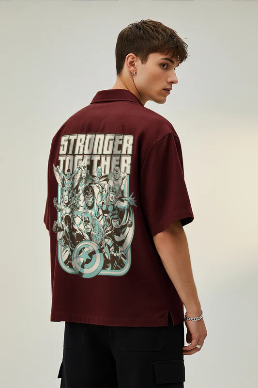 Fashion Forward Brown Oversized Printed Graphic Shirt