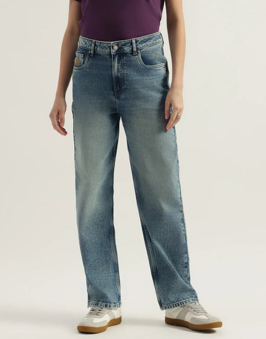 Casual Women’s Solid Straight Fit Denim Pants with Relaxed Comfortable Look