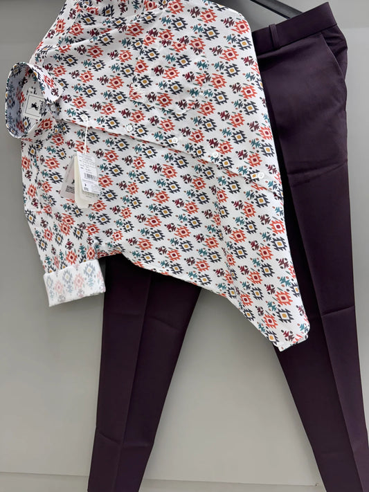 Modern Men’s Printed Shirt with Pant for Work, Office, and Casual Outings