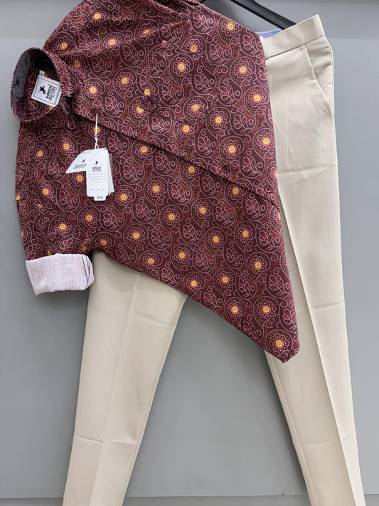 Trendy Men’s High-Quality Printed Shirt with Coordinated Pant for Everyday and Work Wear
