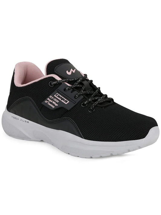 Women’s Black Running Shoes Cushioned Athletic Sneakers for Gym and Outdoor Workouts