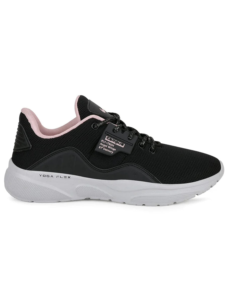 Women’s Black Running Shoes Cushioned Athletic Sneakers for Gym and Outdoor Workouts