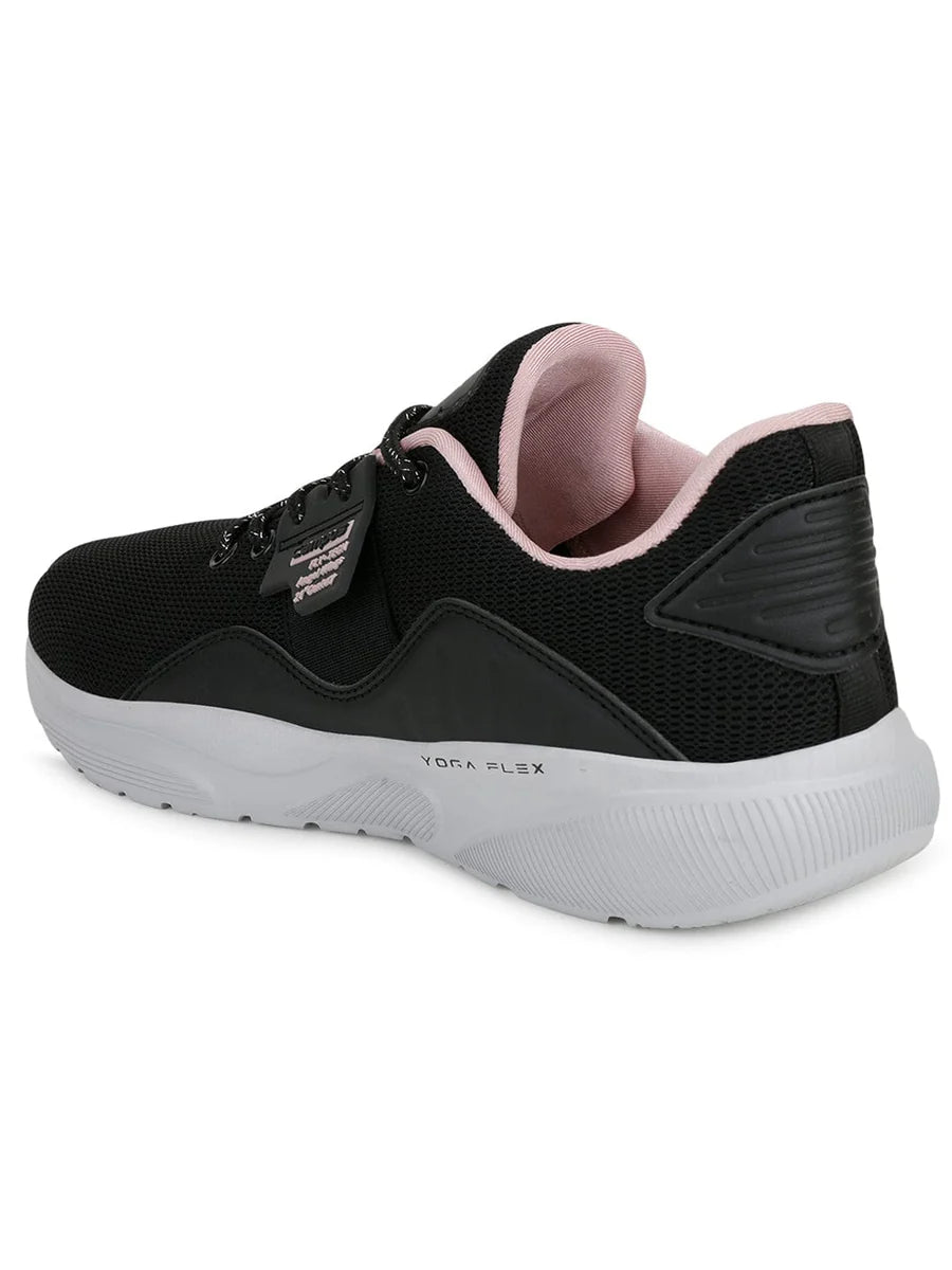 Women’s Black Running Shoes Cushioned Athletic Sneakers for Gym and Outdoor Workouts
