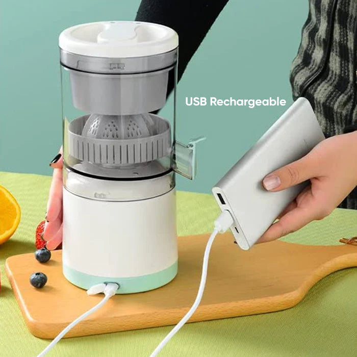 Portable Electric Citrus Juicer with USB Recharge, 45W Motor, and Easy Travel Design