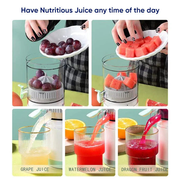 Portable Electric Citrus Juicer with USB Recharge, 45W Motor, and Easy Travel Design