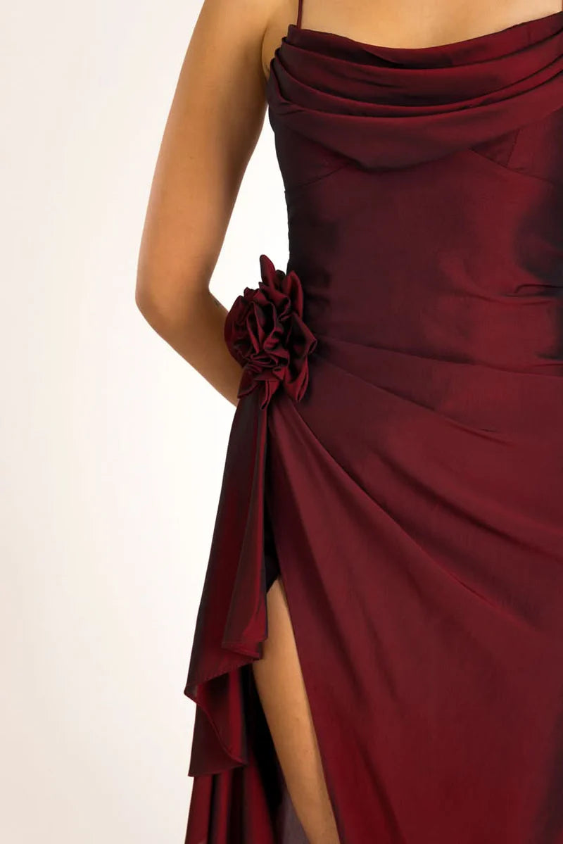 Rose Long Dress for Women Elegant Maxi Dress with Flowing Silhouette and Soft Fabric