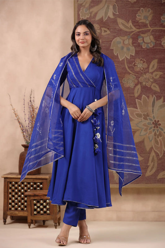 Elegant Hand-block Printed Cotton Suit Set for Women with Dupatta Perfect for Festive and Traditional Wear