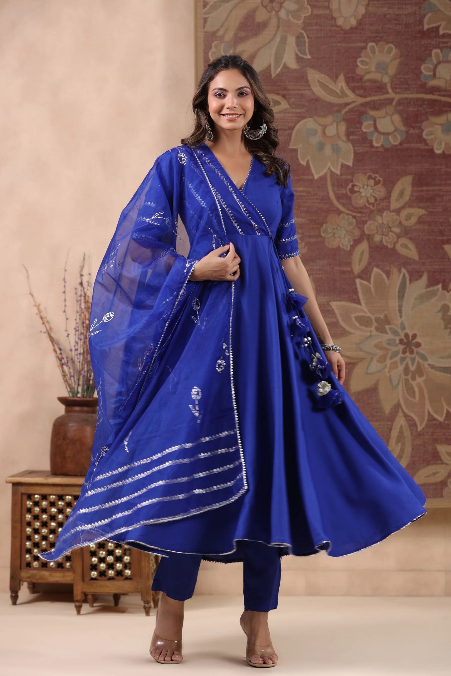 Elegant Hand-block Printed Cotton Suit Set for Women with Dupatta Perfect for Festive and Traditional Wear