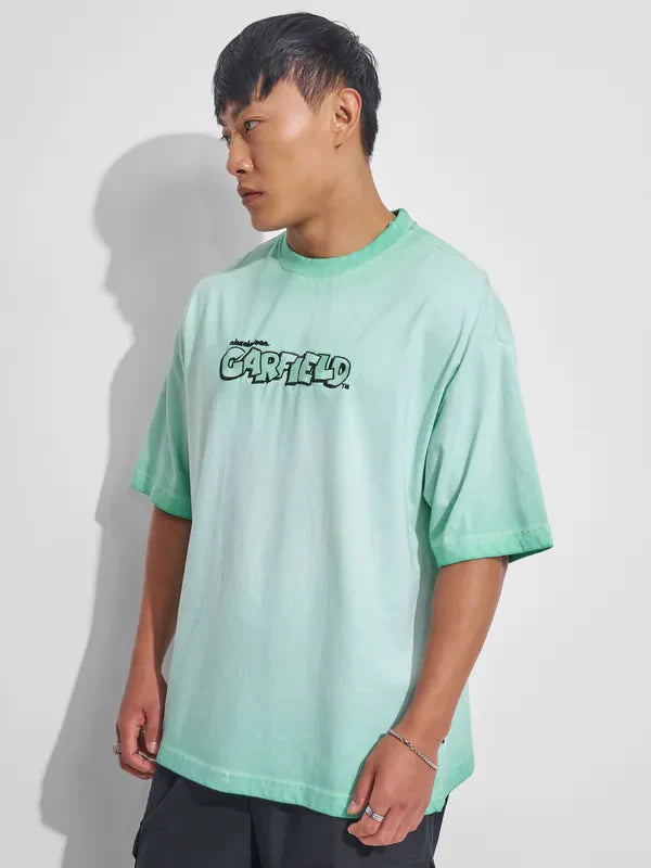 Stylish Men’s Round Neck Oversized T-Shirt Featuring Garfield Print