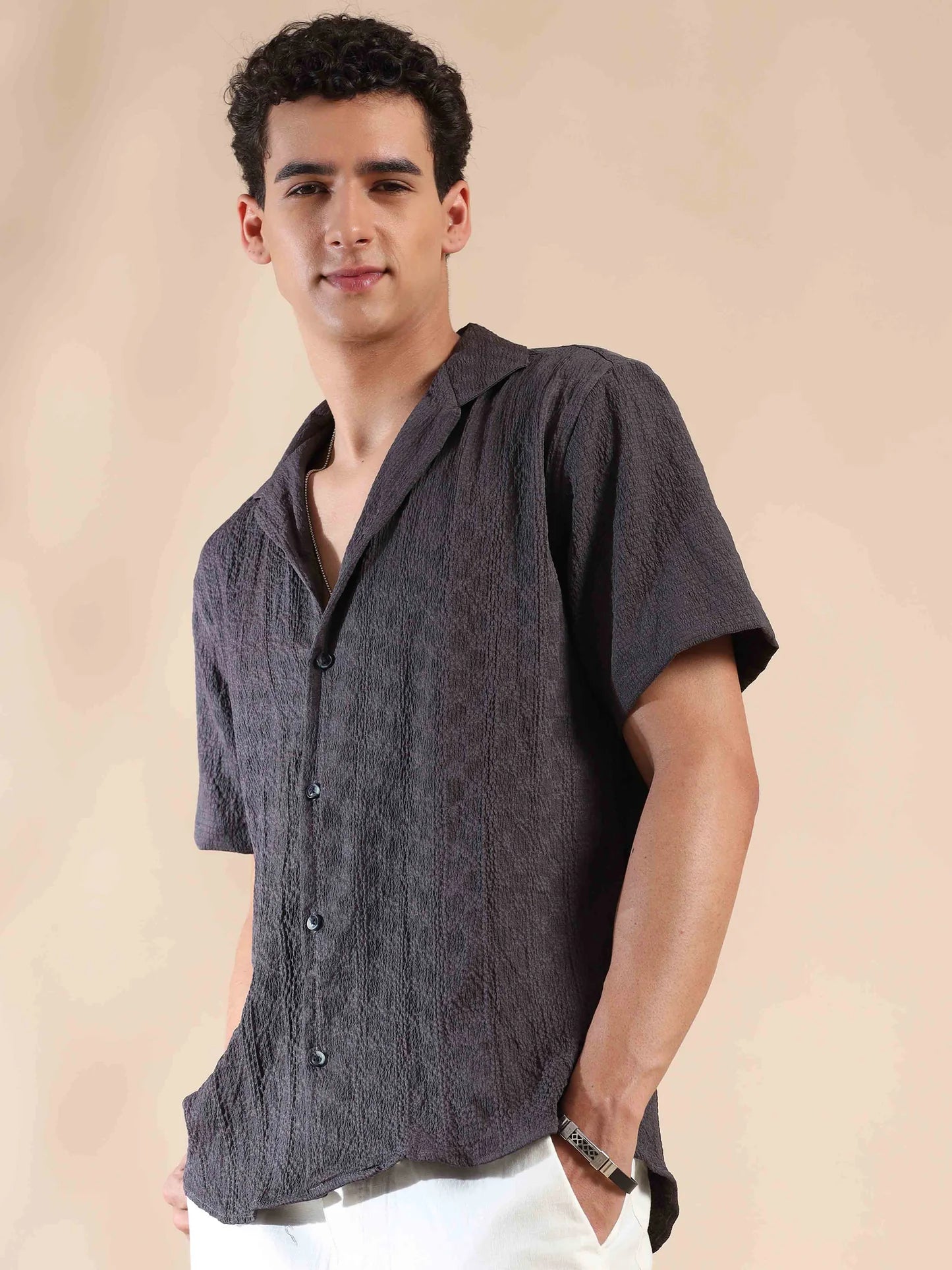 Lightweight Pebble Beach Paradise Popcorn Shirt for Men with Modern Styling