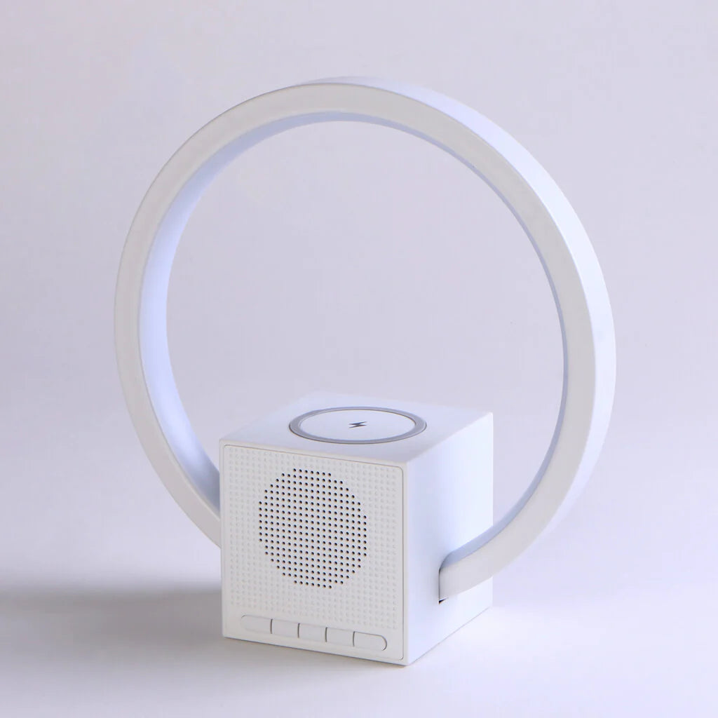 LED Lamp with Wireless Charging and Bluetooth Speaker