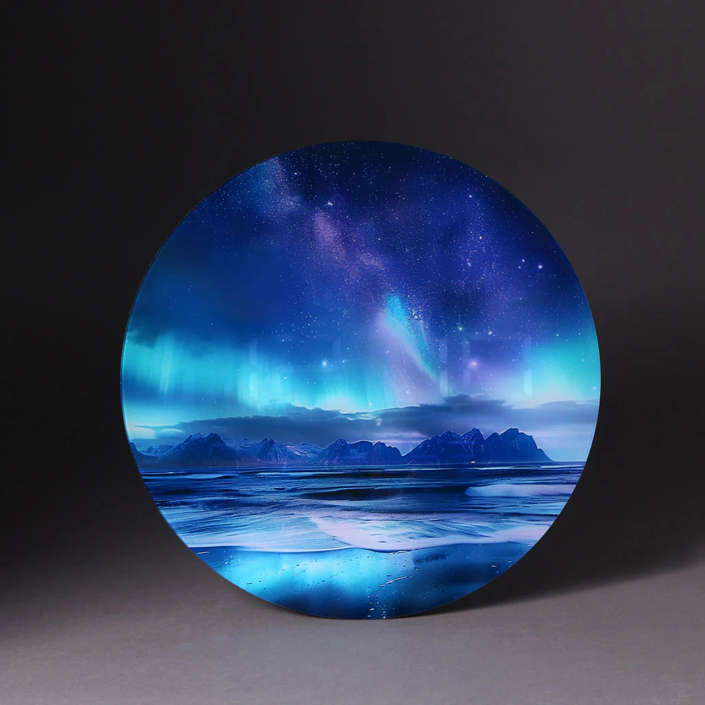Aurora-Inspired LED Clock with Colorful Night Projection