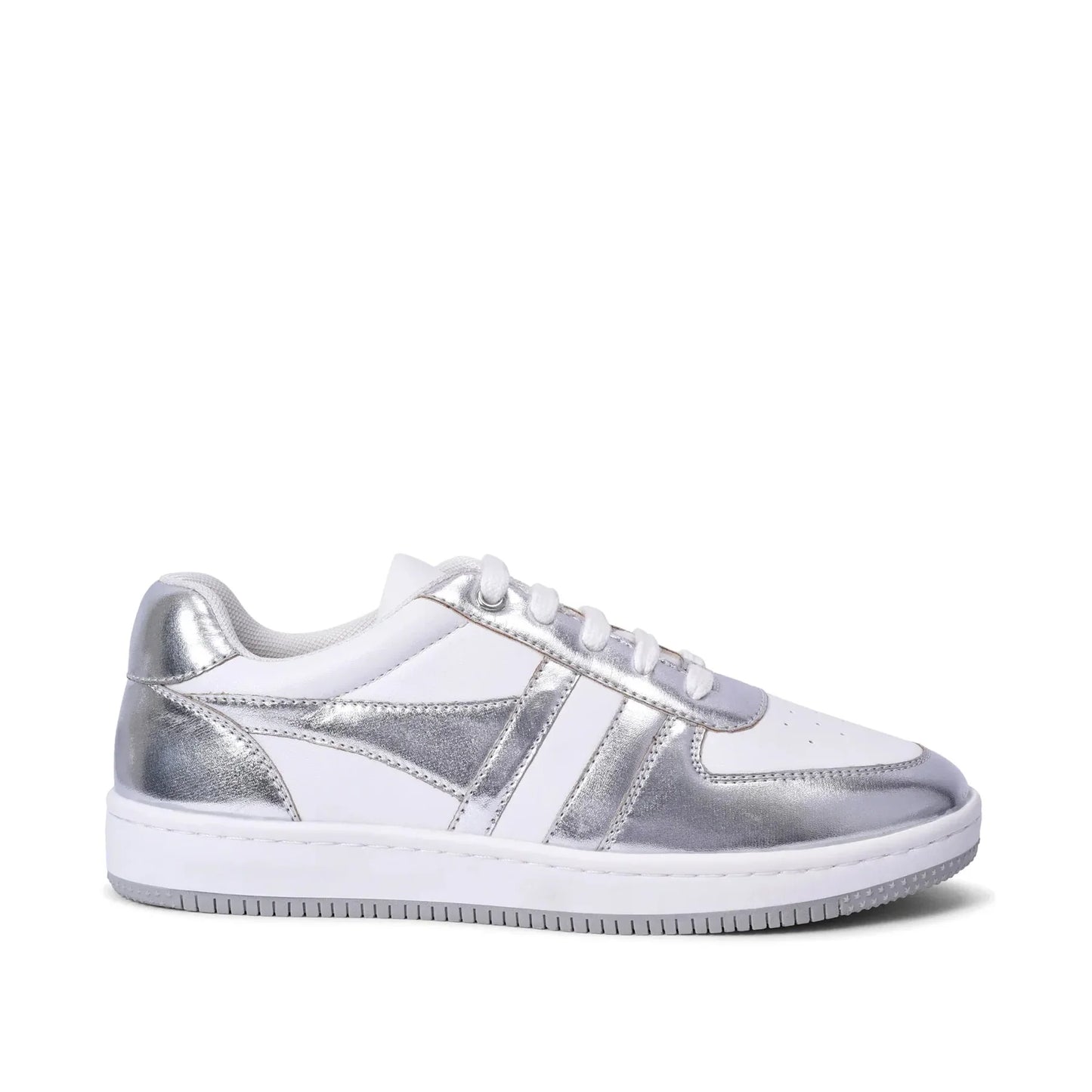 Duo Silver Sneakers Durable Sneakers for Women with Cushioned Sole for All-Day Comfort