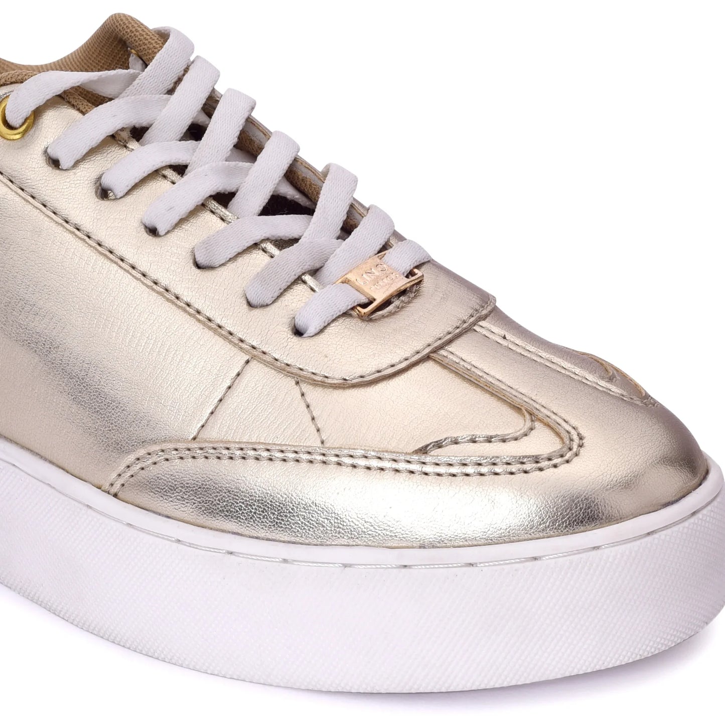 Women’s Gold Sneakers Trendy Low-Top Sneakers for Everyday Wear
