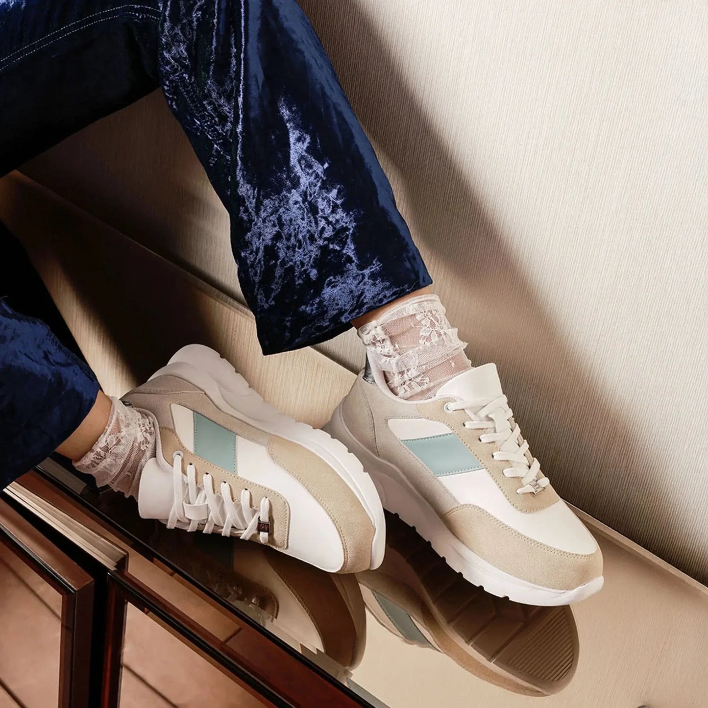 Stellar Nexus Rosecloud Blue Sneakers for Women Stylish Lightweight Casual Footwear