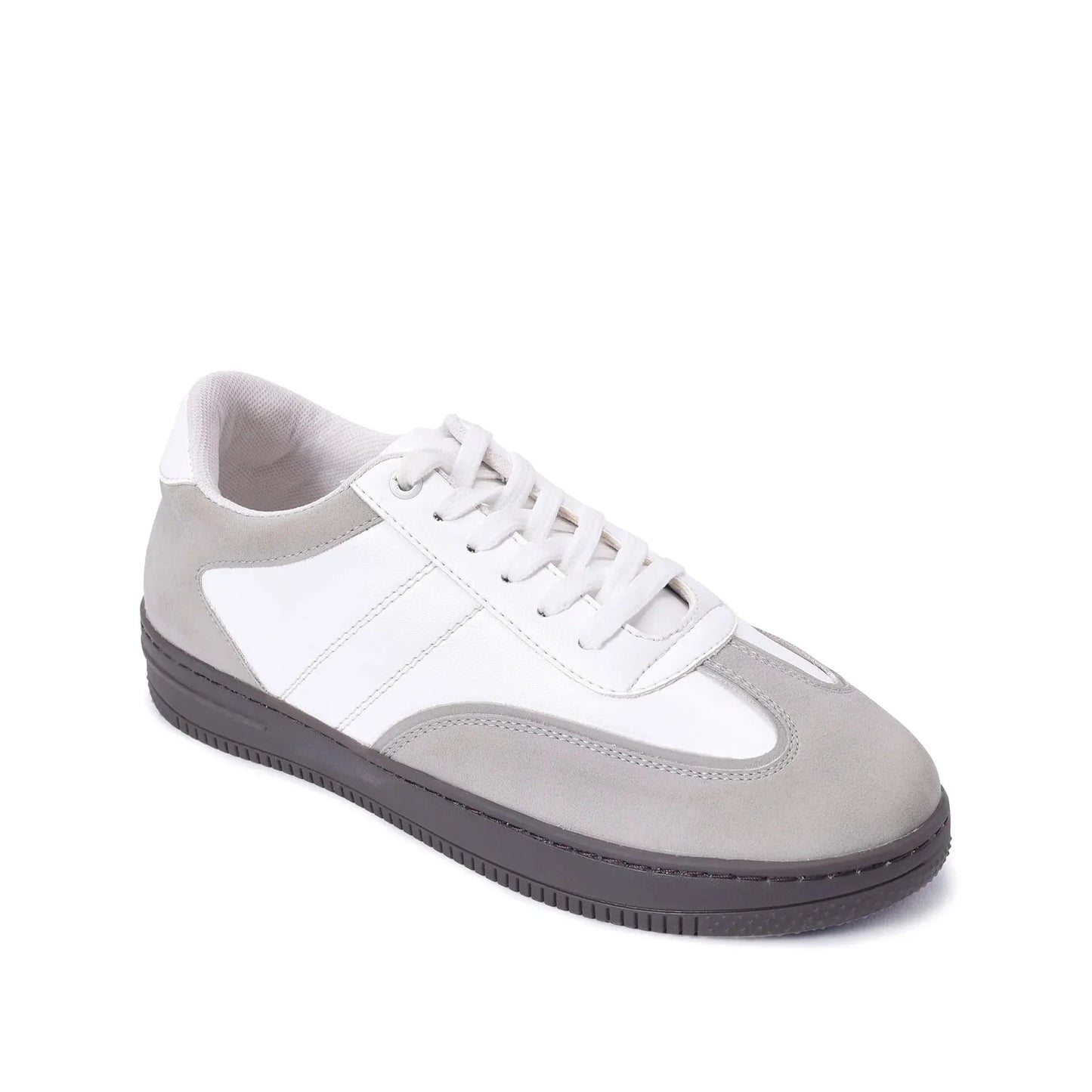 Dual Color Grey White Comfort Shoes for Women Lightweight Sneakers with Cushioned Sole