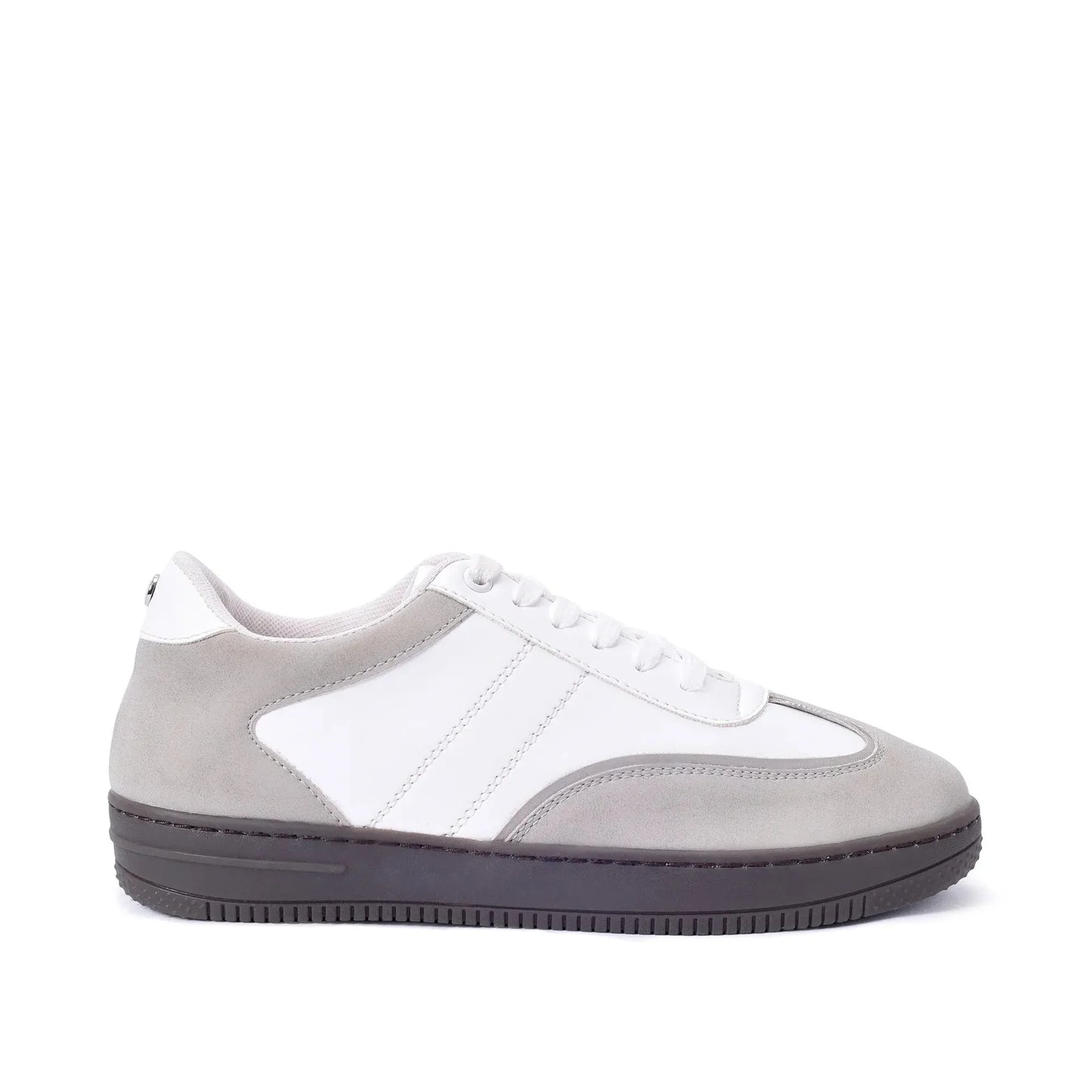 Dual Color Grey White Comfort Shoes for Women Lightweight Sneakers with Cushioned Sole