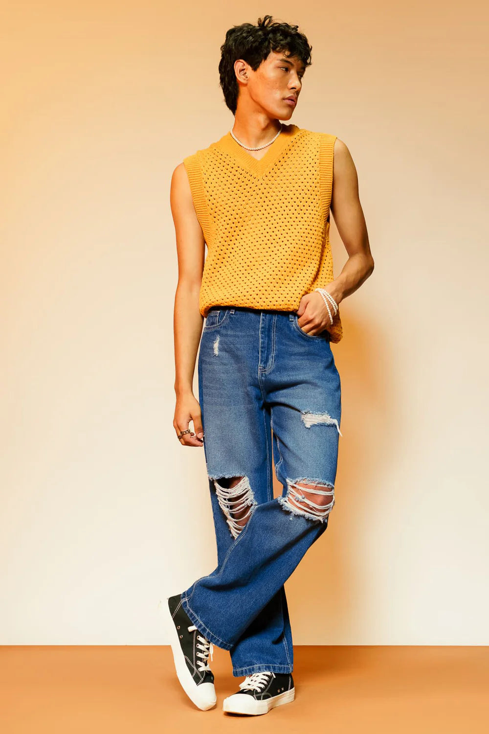 Stylish Vogue Blue Men’s Straight Leg Jeans Comfortable Modern Denim for Daily Outfits