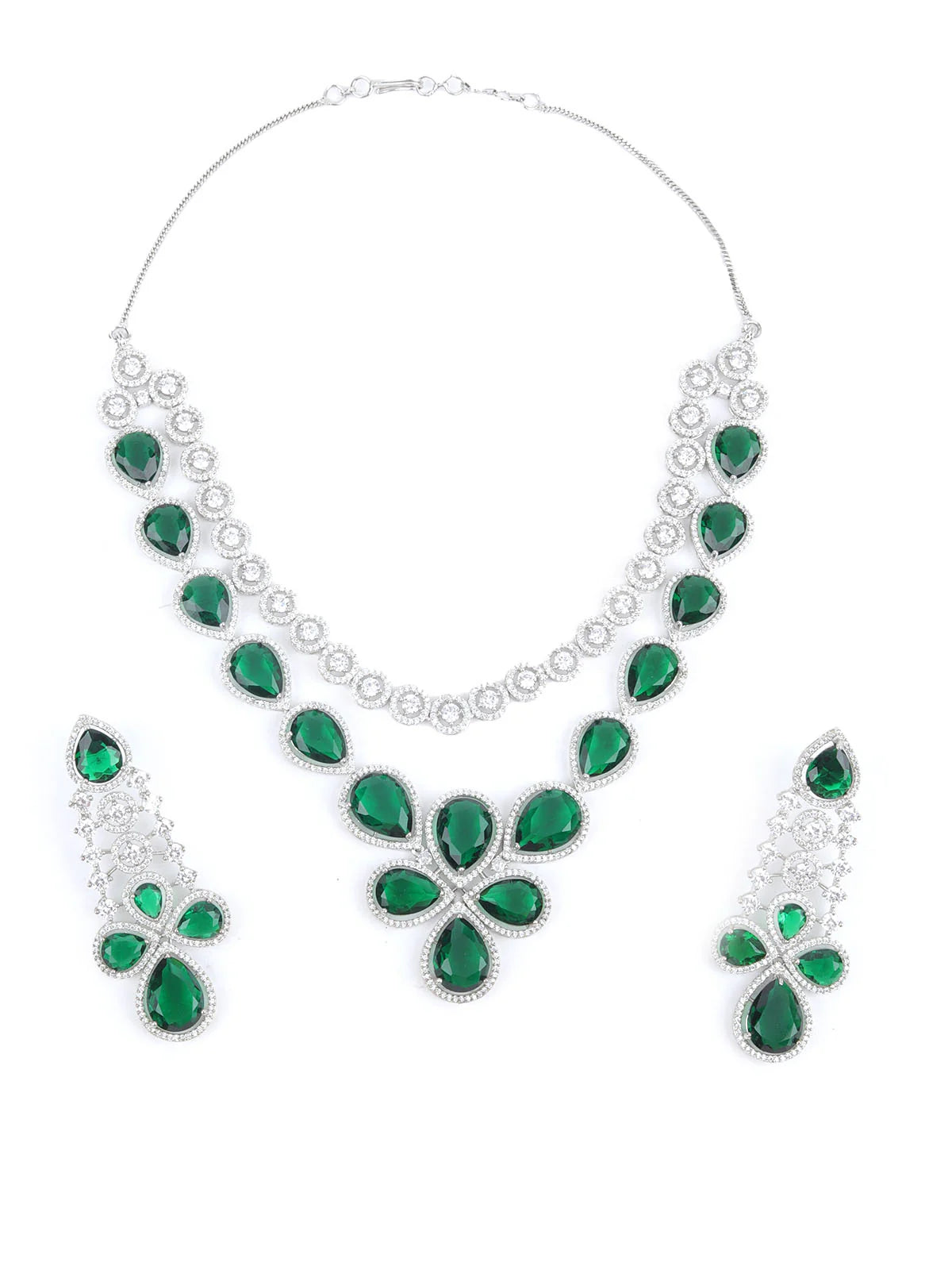 Stylish Dark Green Alloy Embellished Jewellery Set for Women Ideal for Evening Parties and Special Occasions