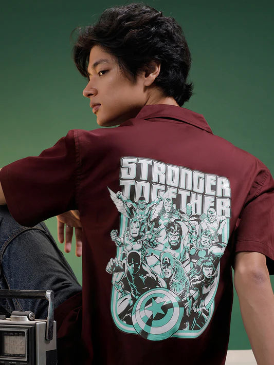 Fashion Forward Brown Oversized Printed Graphic Shirt