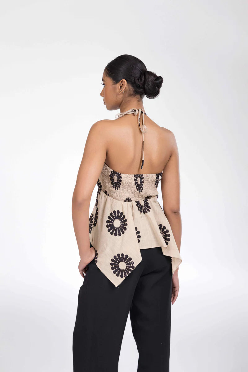 Classic White Halter Top with Necktie for a Modern Flirty Look and Comfortable Fit