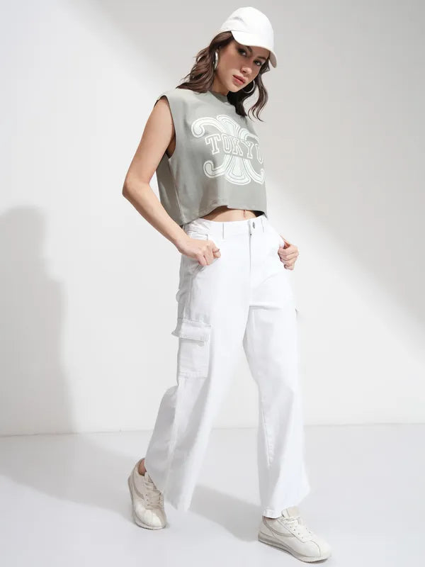 Women White Wide Leg Jeans with Modern Fit and Elegant Casual Appeal