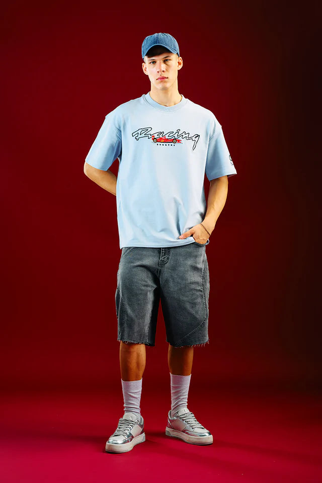 Stylish Men’s Race Pit Stop Oversized T-shirt with Relaxed Fit