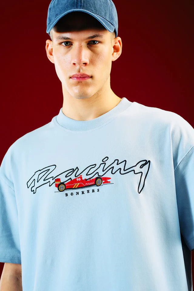 Stylish Men’s Race Pit Stop Oversized T-shirt with Relaxed Fit