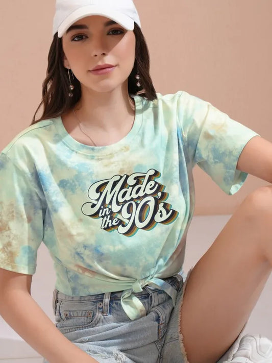 Modern Green Printed Regular Top for Daily Outfits