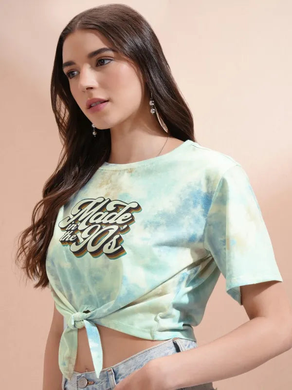 Modern Green Printed Regular Top for Daily Outfits
