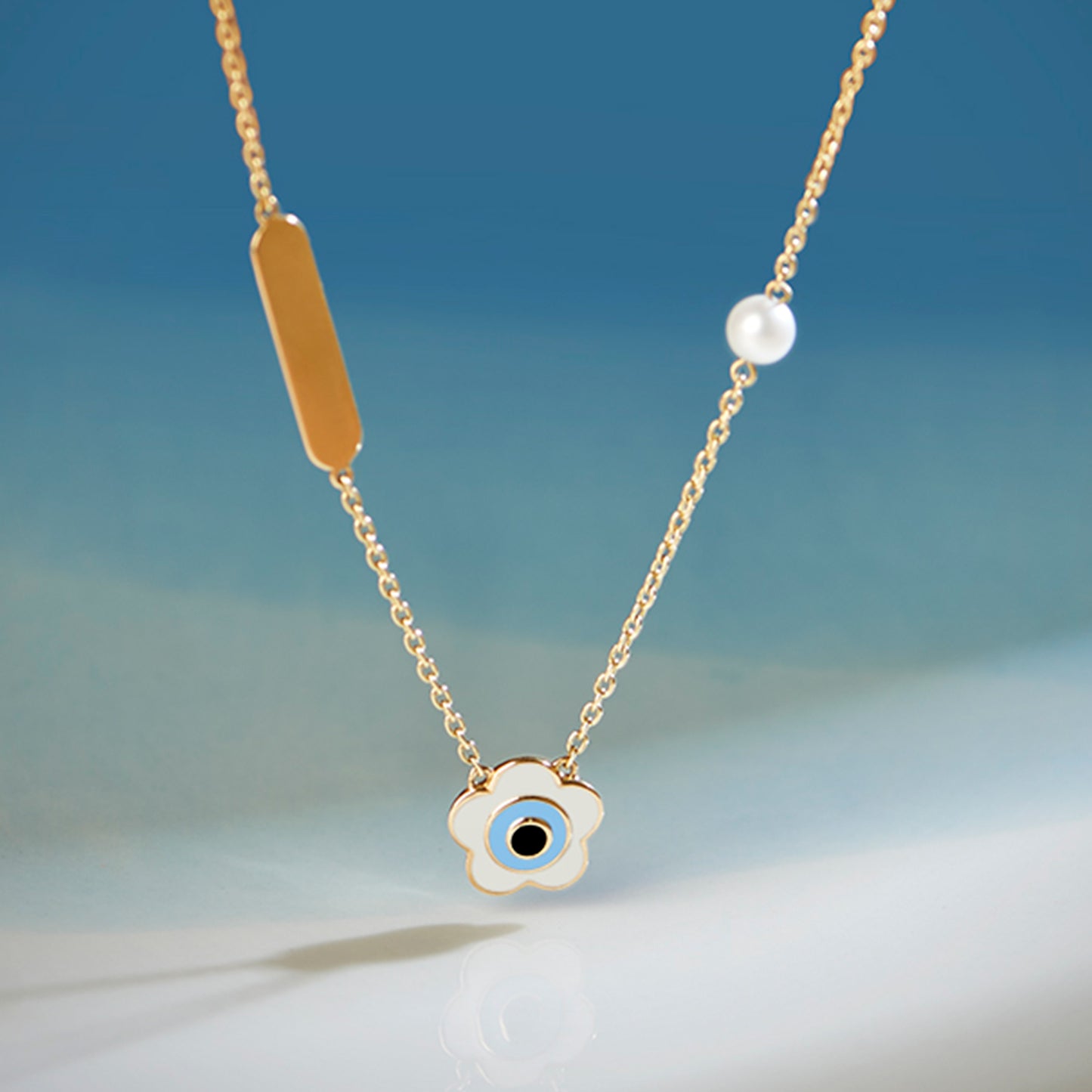 Personalised Evil Eye Charm Necklace Gemstone Pendant for Women