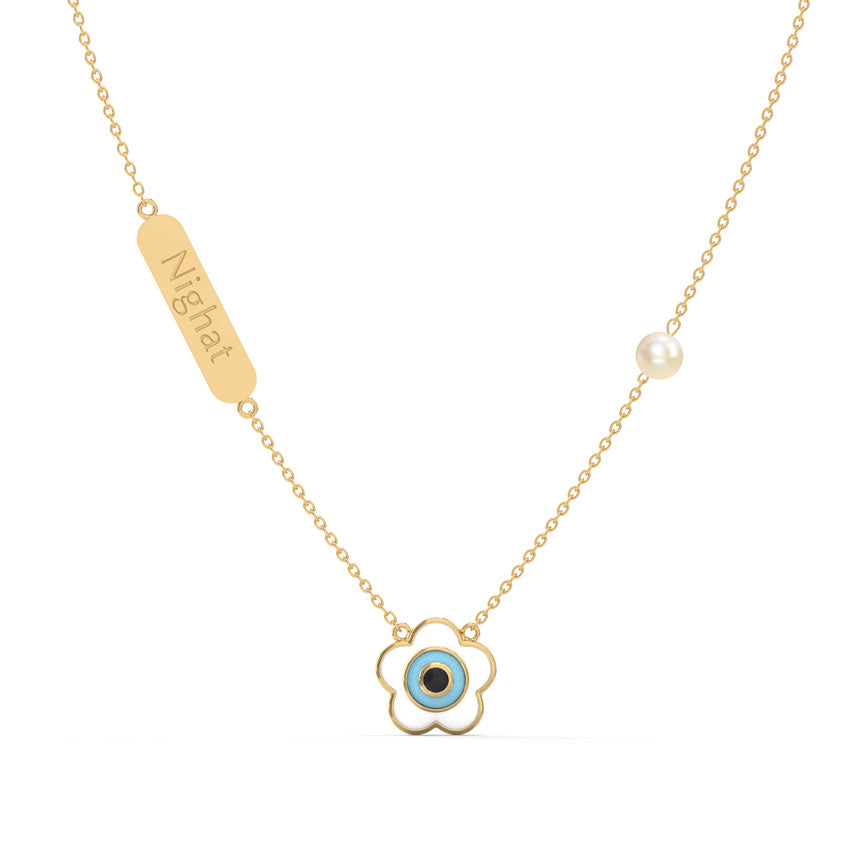 Personalised Evil Eye Charm Necklace Gemstone Pendant for Women