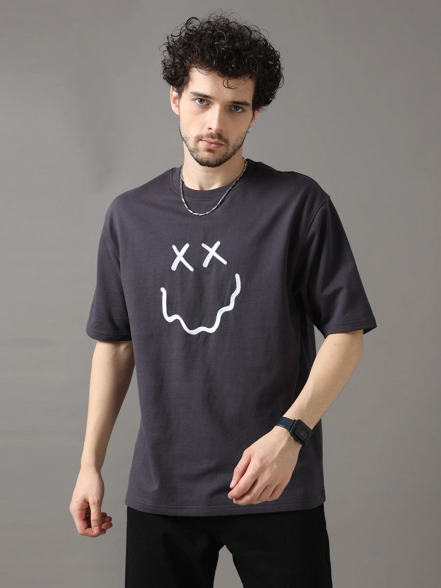 Black Creep It Real Graphic Oversized T Shirt Perfect for Streetwear and Weekend Outfits