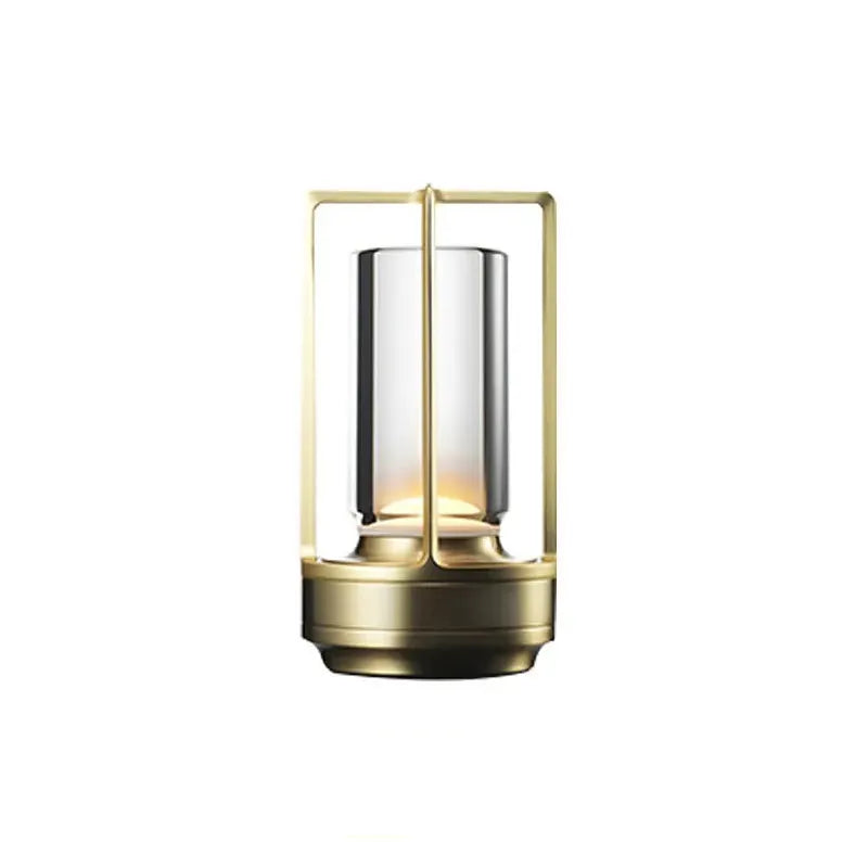 Modern Crystal LED Table Lamp with Touch Control, 3-Color Stepless Dimming, and Rechargeable Cordless Design