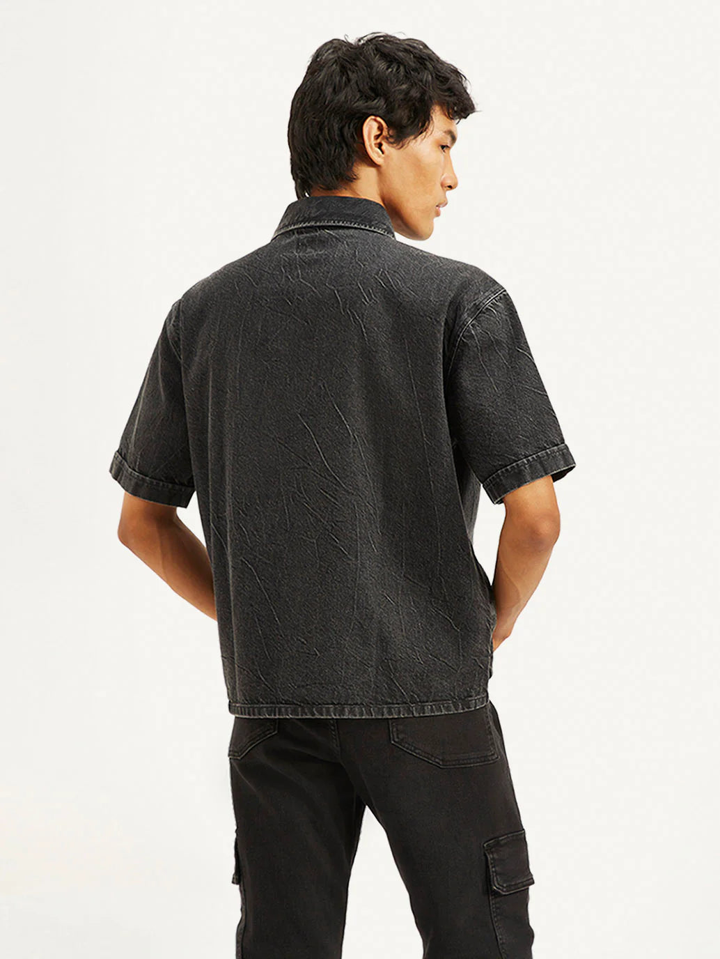Trendy Men’s Relaxed Fit Solid Denim Overshirt – Durable and Fashionable Casual Wear for Travel, Parties, and Weekend Style