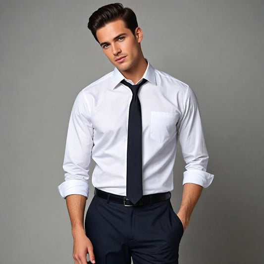 Men's White Shirt & Black Pant Set