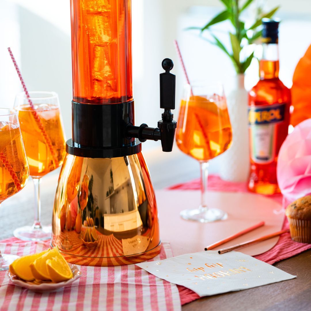 Party Beer and Beverage Tower with Easy Pour Tap and Transparent Design for Convenient Serving