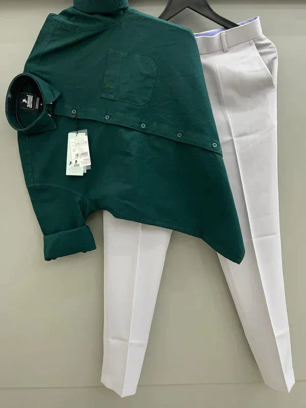 Fashionable Men’s Oxford Shirt with Matching Trouser Combo