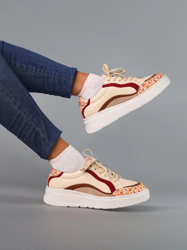 Women’s Ashley Maroon Sneakers Trendy Low-Top Sneakers for Everyday Wear
