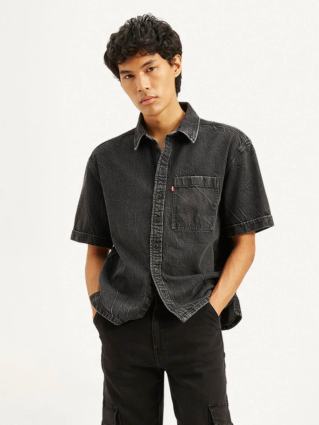Trendy Men’s Relaxed Fit Solid Denim Overshirt – Durable and Fashionable Casual Wear for Travel, Parties, and Weekend Style