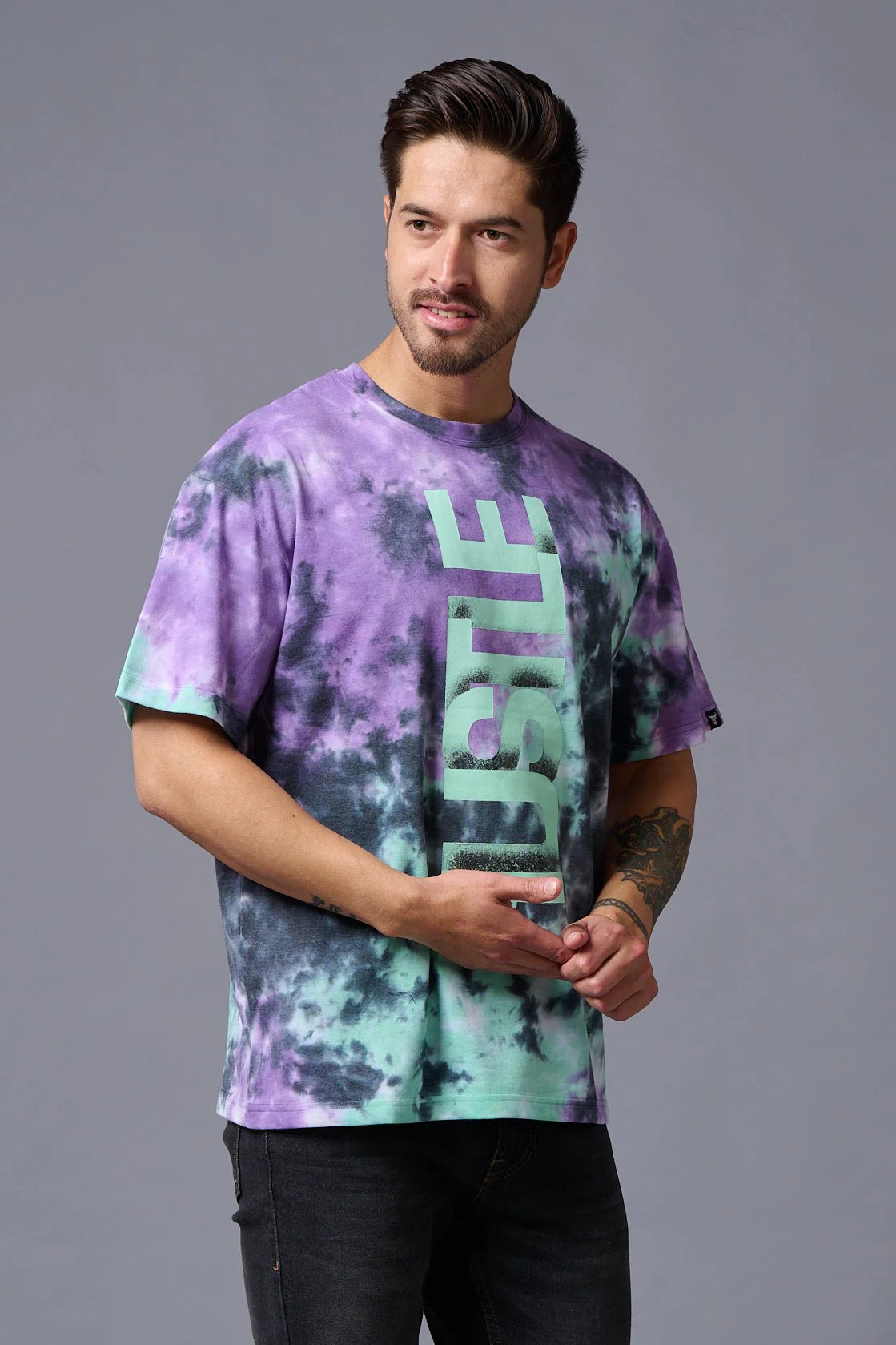 Everyday Men’s Oversized Tie Dye T-Shirt with Trendy Printed Design and Premium Fabric