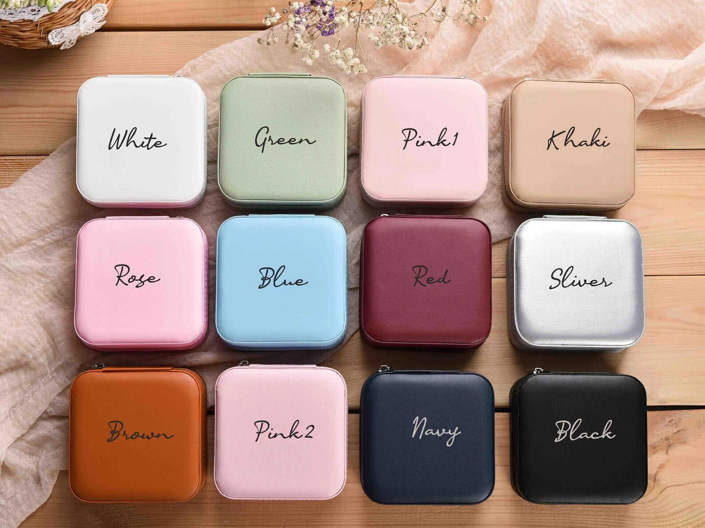 Bridesmaid Jewelry Organizer Box Personalized Wedding Gift with Travel Keepsake Feature