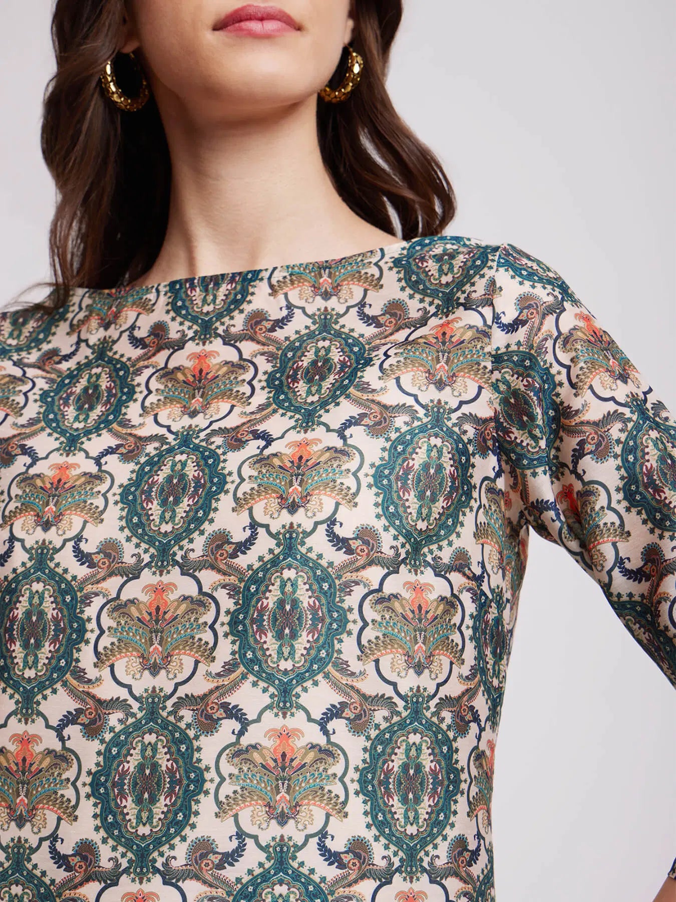 Fashionable Chanderi Top in Multicolour with Boat Neck for Ethnic and Casual Outfits