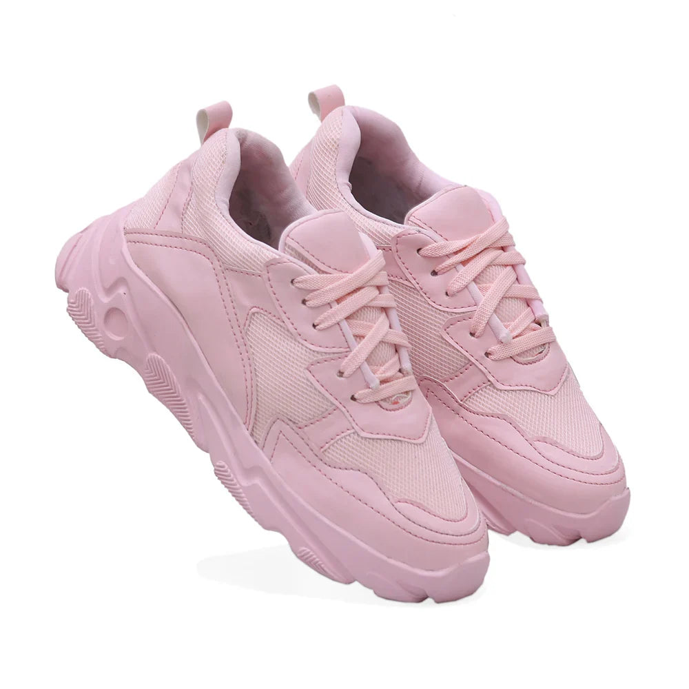 Lightweight White & Pink Sneakers for Girls and Women