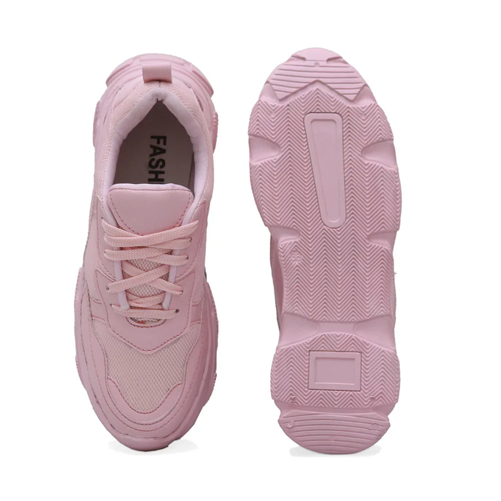 Lightweight White & Pink Sneakers for Girls and Women