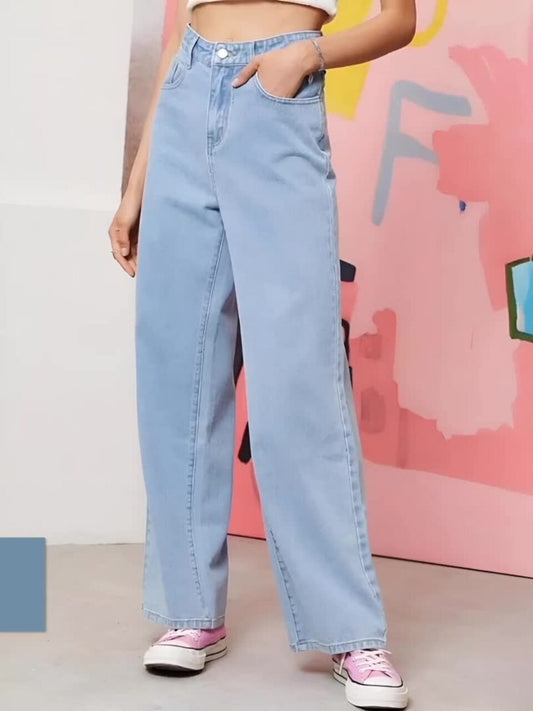 Women Straight Fit High-Rise Stretchable Jeans